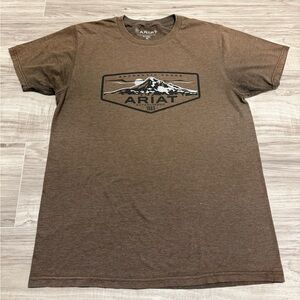 Ariat Men's Brown Graphic T-Shirt Men Size Medium Soft Breathable Material